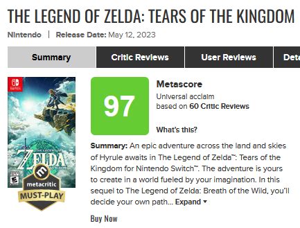 test tears of the kingdom|tears of the kingdom review metacritic.